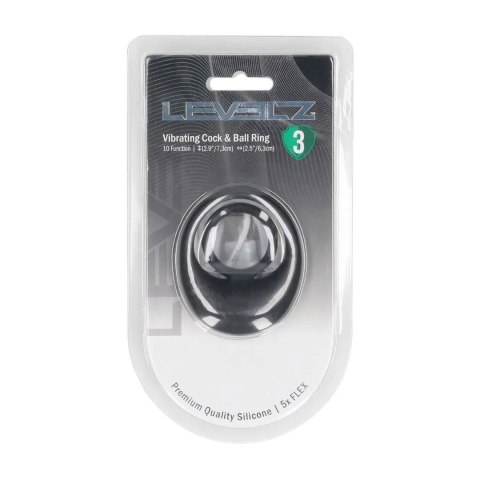 Vibrating Liquid Silicone Cock and Ball Ring - Black Levelz