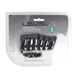 Vibrating Ribbed Silicone Cock Sleeve and Ball Ring - Black Levelz