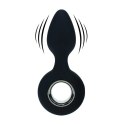 Vibrating Silicone Anal Plug with Loop - Black Levelz