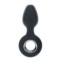 Vibrating Silicone Anal Plug with Loop - Black Levelz