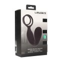 Vibrating Silicone Prostate Stimulator with Cock and Ball Ring - Black Levelz