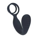 Vibrating Silicone Prostate Stimulator with Cock and Ball Ring - Black Levelz