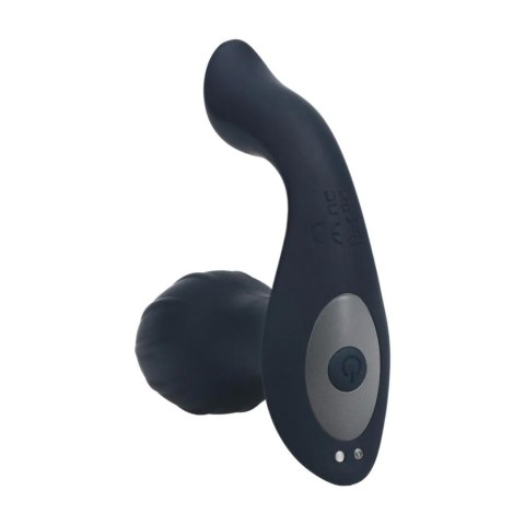 Vibrating and Rotating Silicone Anal Plug with Ball Stimulator - Black Levelz