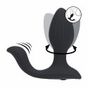 Vibrating and Rotating Silicone Anal Plug with Ball Stimulator - Black Levelz