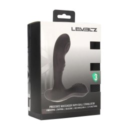 Vibrating and Tapping Silicone Prostate Massager with Ball Stimulator - Black Levelz