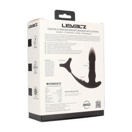 Vibrating and Thrusting Silicone Prostate Massager with Tri O Cockring - Black Levelz