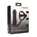 Vibrating and Thrusting Silicone Prostate Massager with Tri O Cockring - Black Levelz