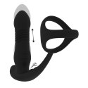 Vibrating and Thrusting Silicone Prostate Massager with Tri O Cockring - Black Levelz