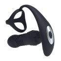 Vibrating and Thrusting Silicone Prostate Massager with Tri O Cockring - Black Levelz