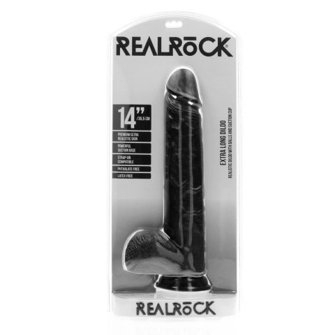 Extra Large Straight with Balls 35,5 cm - Black RealRock