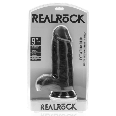 Extra Thick Straight with Balls 23 cm - Black RealRock