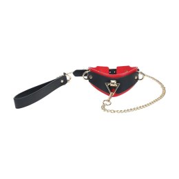 Milan Collection - Collar with Leash - Black/Red Ouch!