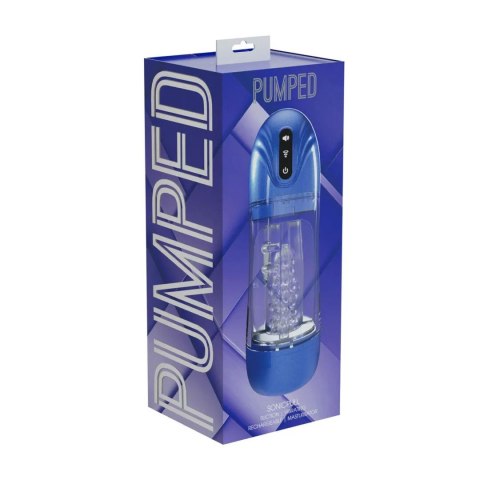 SonicPull - Suction and Vibration Masturbator Pump - Multimedia Enhanced - Metallic Blue Pumped