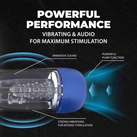 SonicPull - Suction and Vibration Masturbator Pump - Multimedia Enhanced - Metallic Blue Pumped