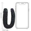 U Shaped Double Dildo 12,7 cm - Black RealRock