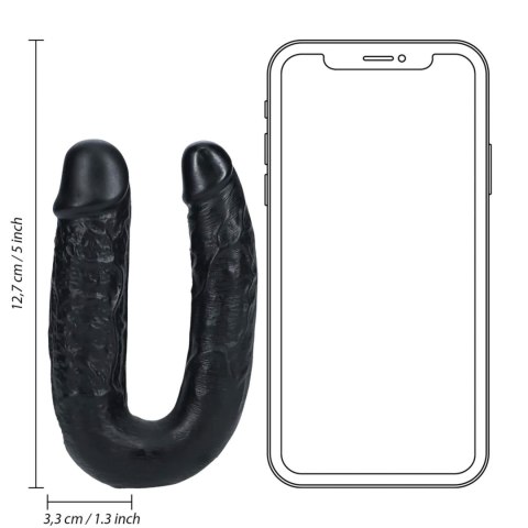 U Shaped Double Dildo 12,7 cm - Black RealRock