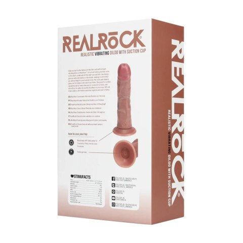Vibrating Regular Curved Cock - 15,5 cm - Tan RealRock