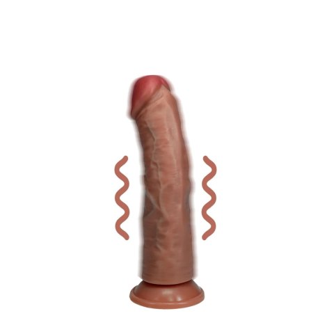 Vibrating Regular Curved Cock - 15,5 cm - Tan RealRock