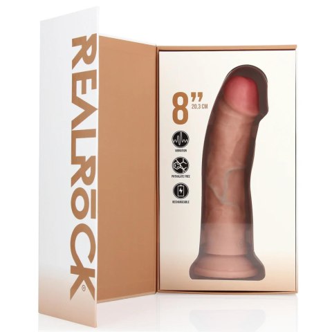 Vibrating Regular Curved Cock - 8 / 20,5 cm - Flesh RealRock