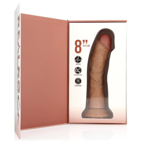 Vibrating Regular Curved Cock - 8 / 20,5 cm - Tan RealRock