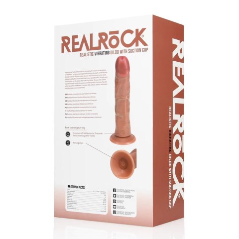 Vibrating Regular Curved Cock - 8 / 20,5 cm - Tan RealRock