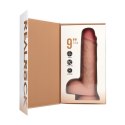 Vibrating Regular Straight Cock with Balls - 23 cm - Flesh RealRock