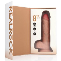Vibrating and Rotating Straight Cock with Balls - 8 / 20,5 cm - Flesh RealRock