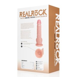 Vibrating and Rotating Straight Cock with Balls - 8 / 20,5 cm - Flesh RealRock