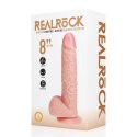 Vibrating and Rotating Straight Cock with Balls - 8 / 20,5 cm - Flesh RealRock