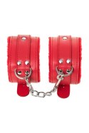 Anonymo handcuffs, PU leather, red, 27 cm Anonymo by TOYFA