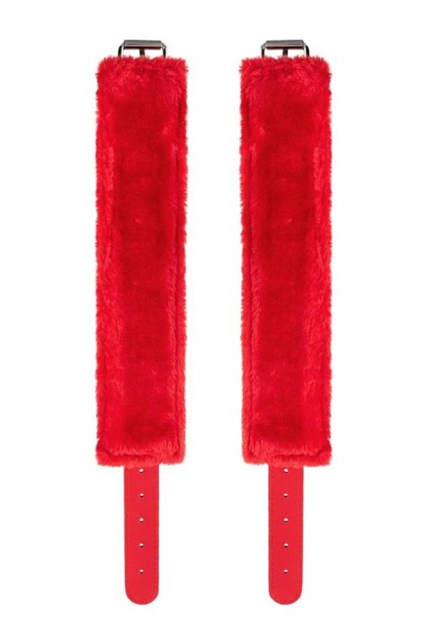 Anonymo handcuffs, PU leather, red, 27 cm Anonymo by TOYFA