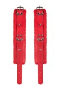 Anonymo handcuffs, PU leather, red, 27 cm Anonymo by TOYFA