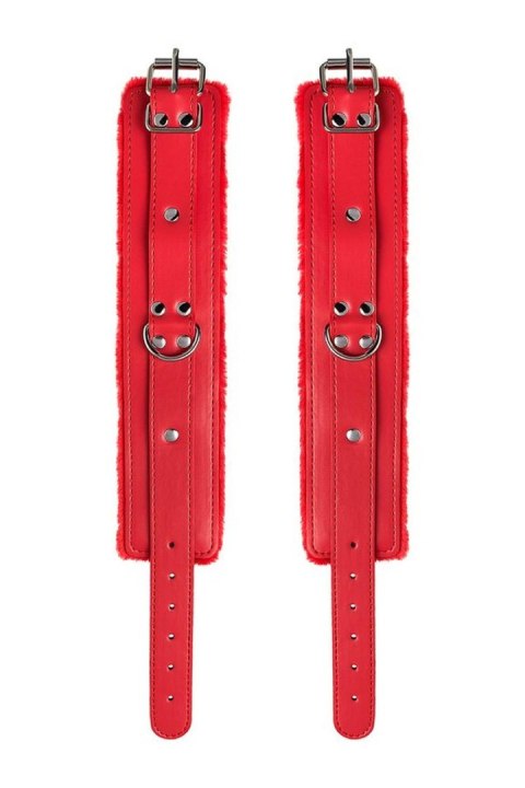 Anonymo handcuffs, PU leather, red, 27 cm Anonymo by TOYFA