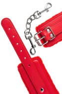 Anonymo handcuffs, PU leather, red, 27 cm Anonymo by TOYFA