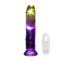 LED Vibrating Straight Cock - 18 cm - Transparent RealRock
