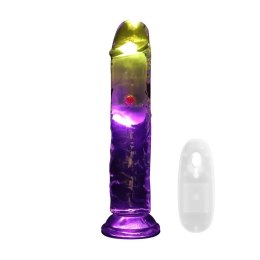 LED Vibrating Straight Cock - 18 cm - Transparent RealRock