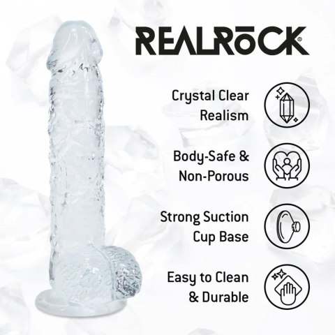 Realistic Dildo with Balls - 5" / 12,7 cm - Transparent RealRock