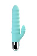 Relief vibrator with clitoral stimulation Flovetta Flax, silicone, mint, 17.5 cm Flovetta