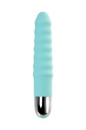 Relief vibrator with clitoral stimulation Flovetta Flax, silicone, mint, 17.5 cm Flovetta