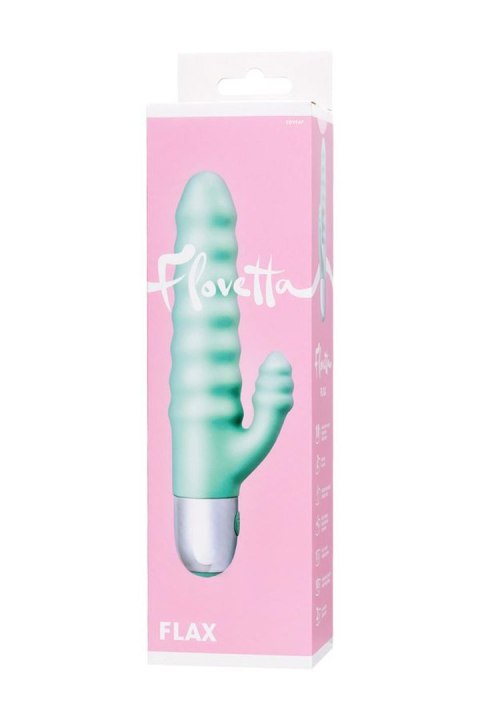 Relief vibrator with clitoral stimulation Flovetta Flax, silicone, mint, 17.5 cm Flovetta