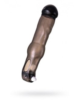 XToyFa XLover, Penis Sleeve, for increase in size with vibration, TPE, transparent black, 19.4 cm XLover by TOYFA