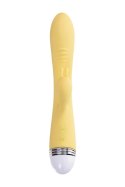 Vibrator with clitoral stimulator Flovetta by Toyfa Aster, silicone, yellow, 22 cm Flovetta