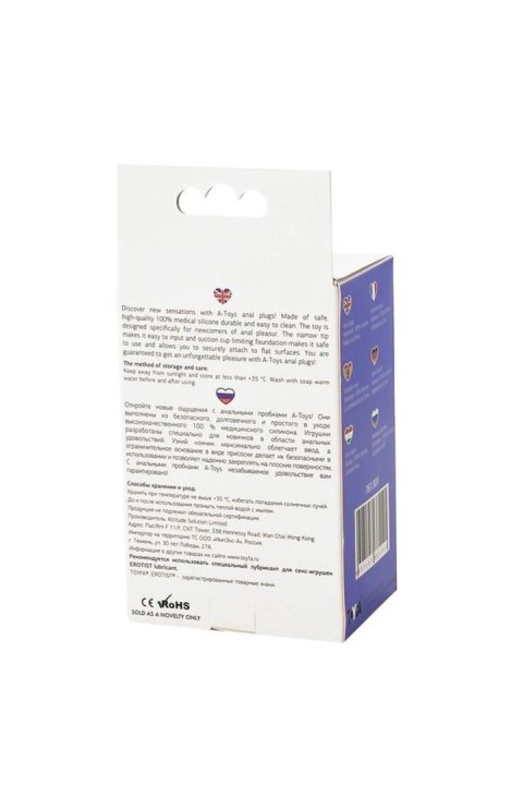 A-TOYS, Anal Plug, Silicone, Purple, 10.2 cm A-Toys