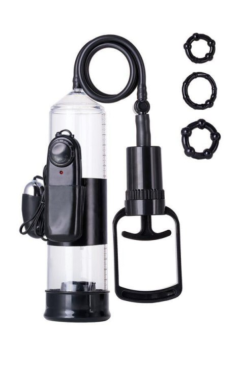 A-TOYS, Penis Pump Coal, with vibro, PVC, Transparent, 22,8 cm A-Toys