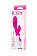 A-TOYS, Vibrator Fela with Clitoral Stimulator, Silicone, Pink, 20.5 cm, 10 speeds, 2xAAA A-Toys
