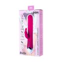 JOS BALLE, Vibrator with clitoral stimulator with moving balls, silicone, pink, 23 cm JOS