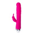 JOS BALLE, Vibrator with clitoral stimulator with moving balls, silicone, pink, 23 cm JOS