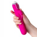 JOS BALLE, Vibrator with clitoral stimulator with moving balls, silicone, pink, 23 cm JOS