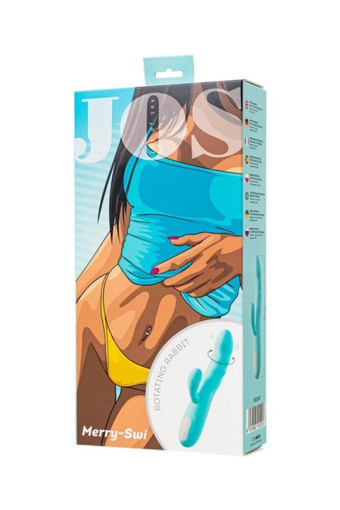 JOS Vibrator-rotator with clitoral stimulation JOS MERRY-SWI, silicone, blue, 20.7 cm JOS