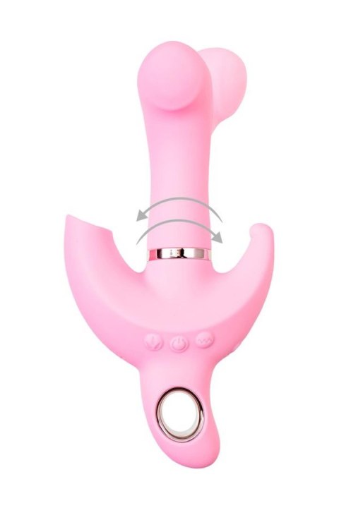 JOS Vibrator with clitoral stimulator JOS Twistme, silicone, pink, 19.5 cm JOS